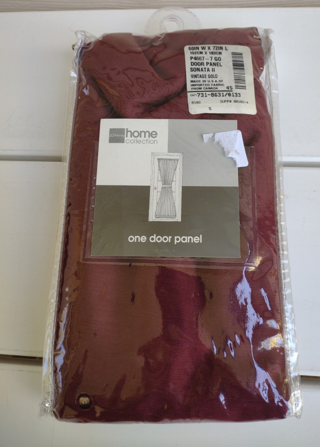 JC Penney Home Collection Door Curtains Drape Panel CINNABAR RED 60″w x 72″L