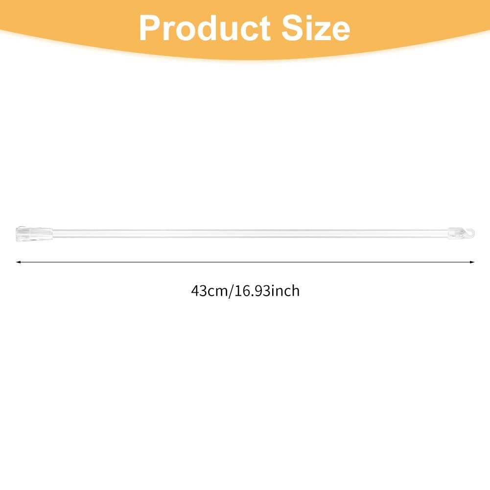 2 Pcs 17 Inch Vertical Blinds Wands Tilt Replacement with Hook and Grip