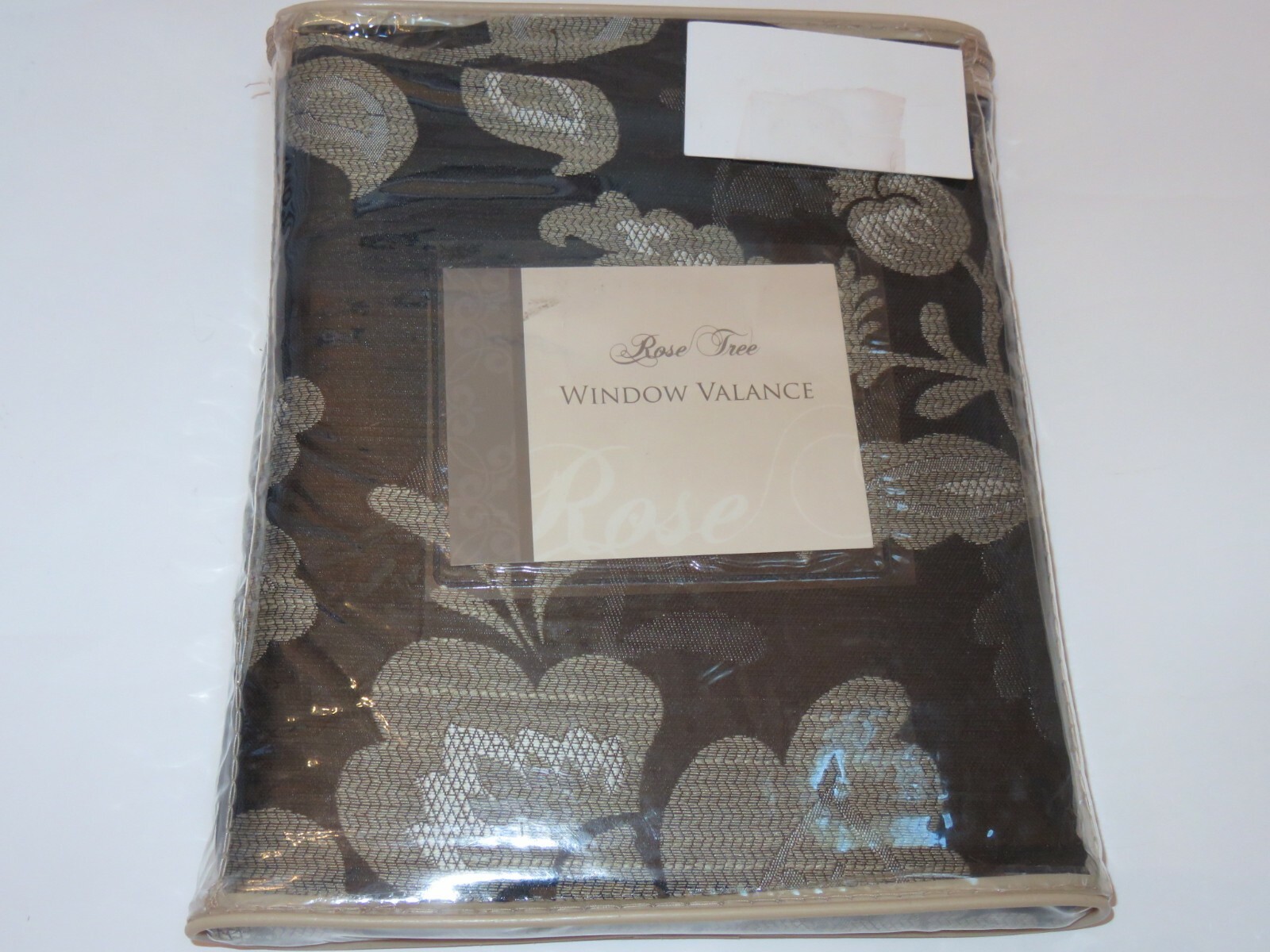 Rose Tree BRYANT PARK Black Silver contemporary floral Tailored Valance NEW