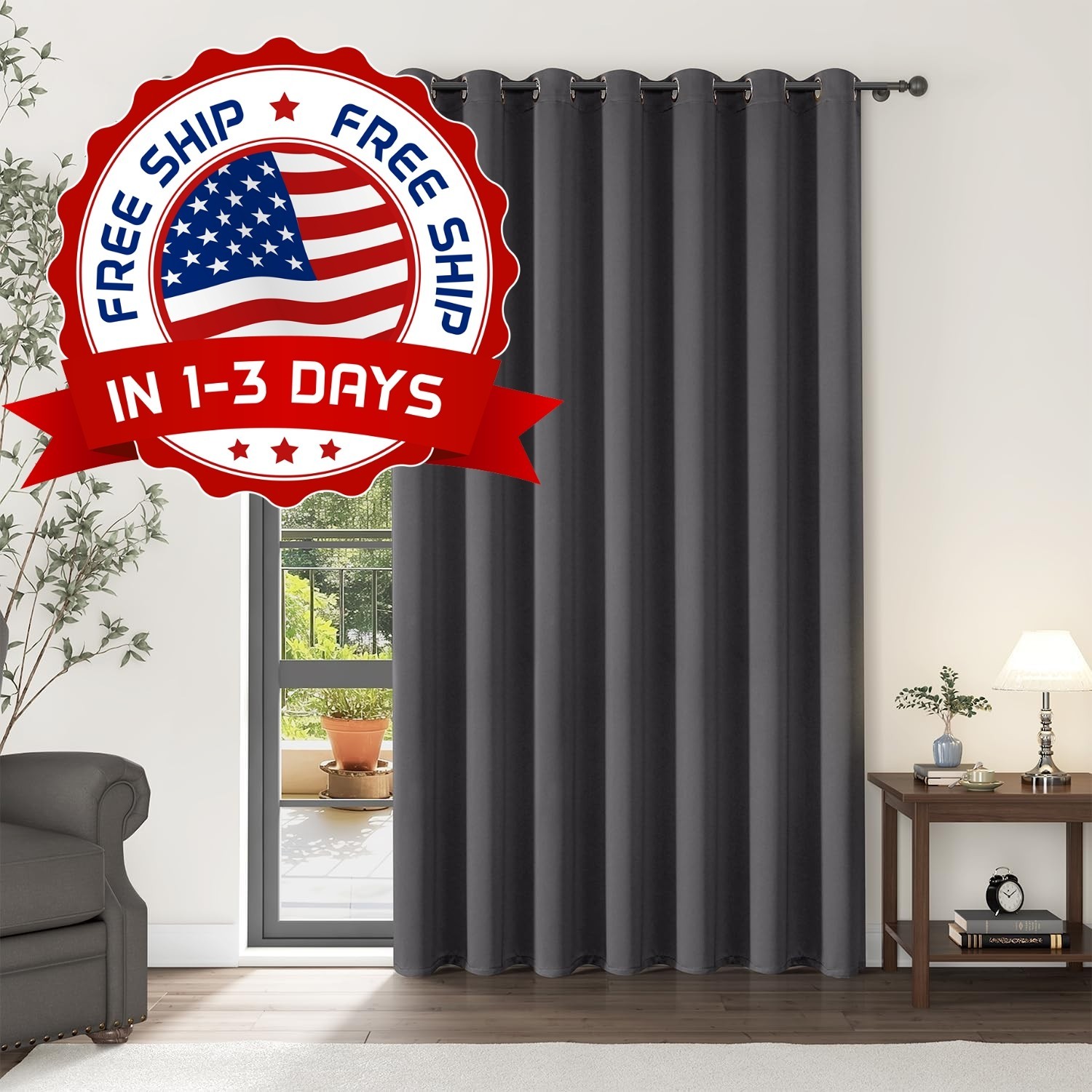 Cortina Grandes 100 x 84 Blackout Termicas Opacas Para Habitacion Sala Patio NEW