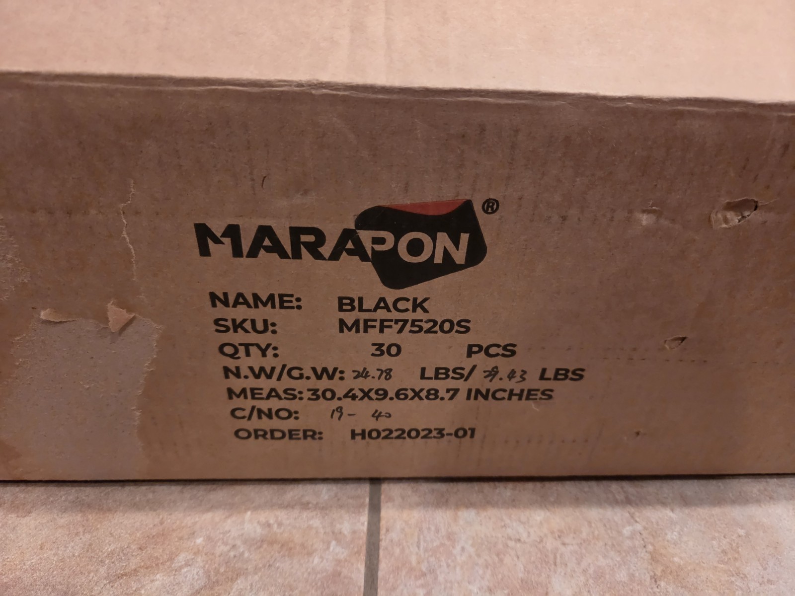 Marapon Opaque Black Window Vinyl Privacy Film 29.5″ x 78.7″