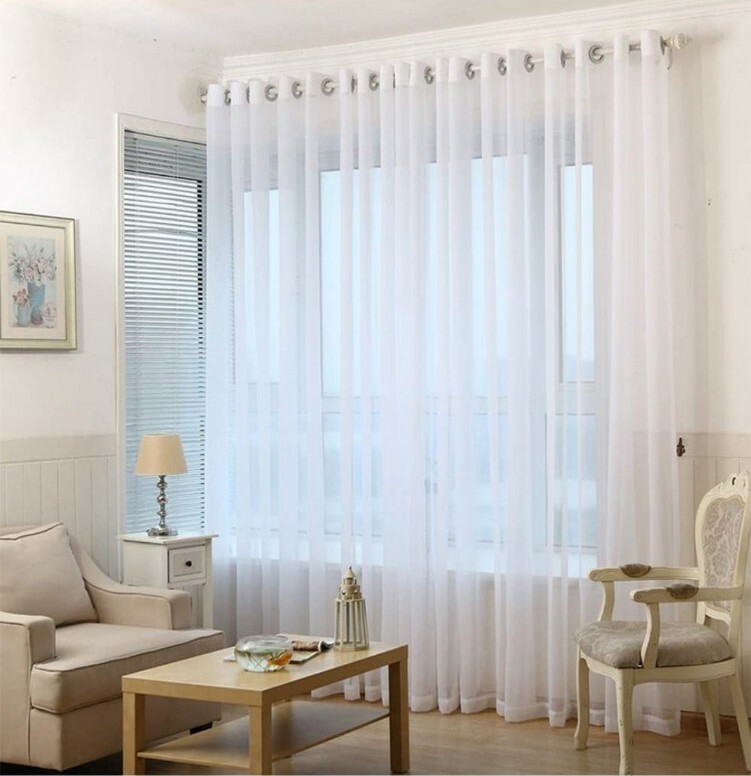 (1) Patio Sheer Curtain 1 Panel Indoor Outdoor Grommet Waterproof White 84″