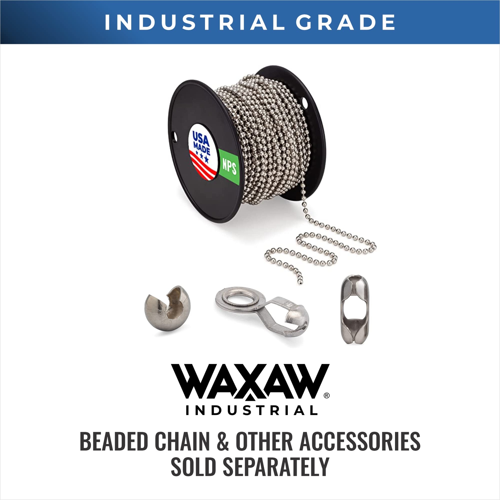 Bead Chain Stop10.0mm 12 Pack Extra Large for #10 Beaded Ball Chain USA