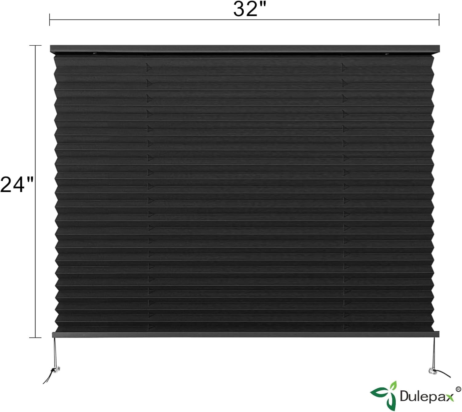 RV Blinds – Pleated Shades, 32″ W X 24″ L Black RV Window Shades