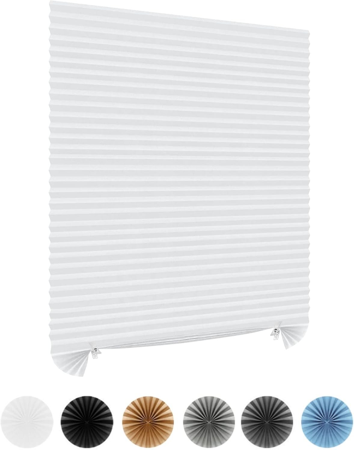Cordless Pleated Paper Window Blinds – Easy Install, No Drill, Removable Shades