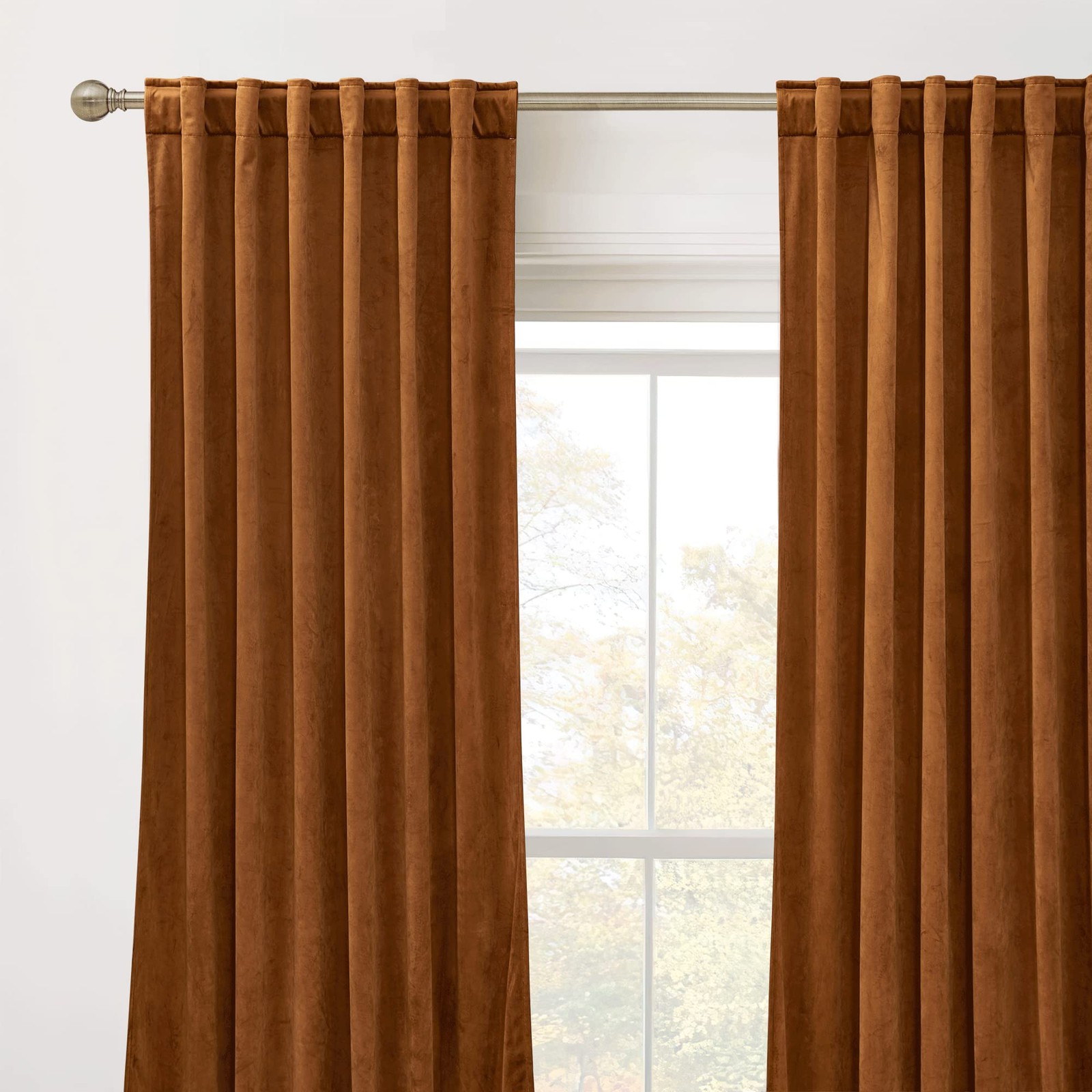 Plush Velvet Curtains, Heavy Duty Back Tab Decorative Window Drapes Privacy R…