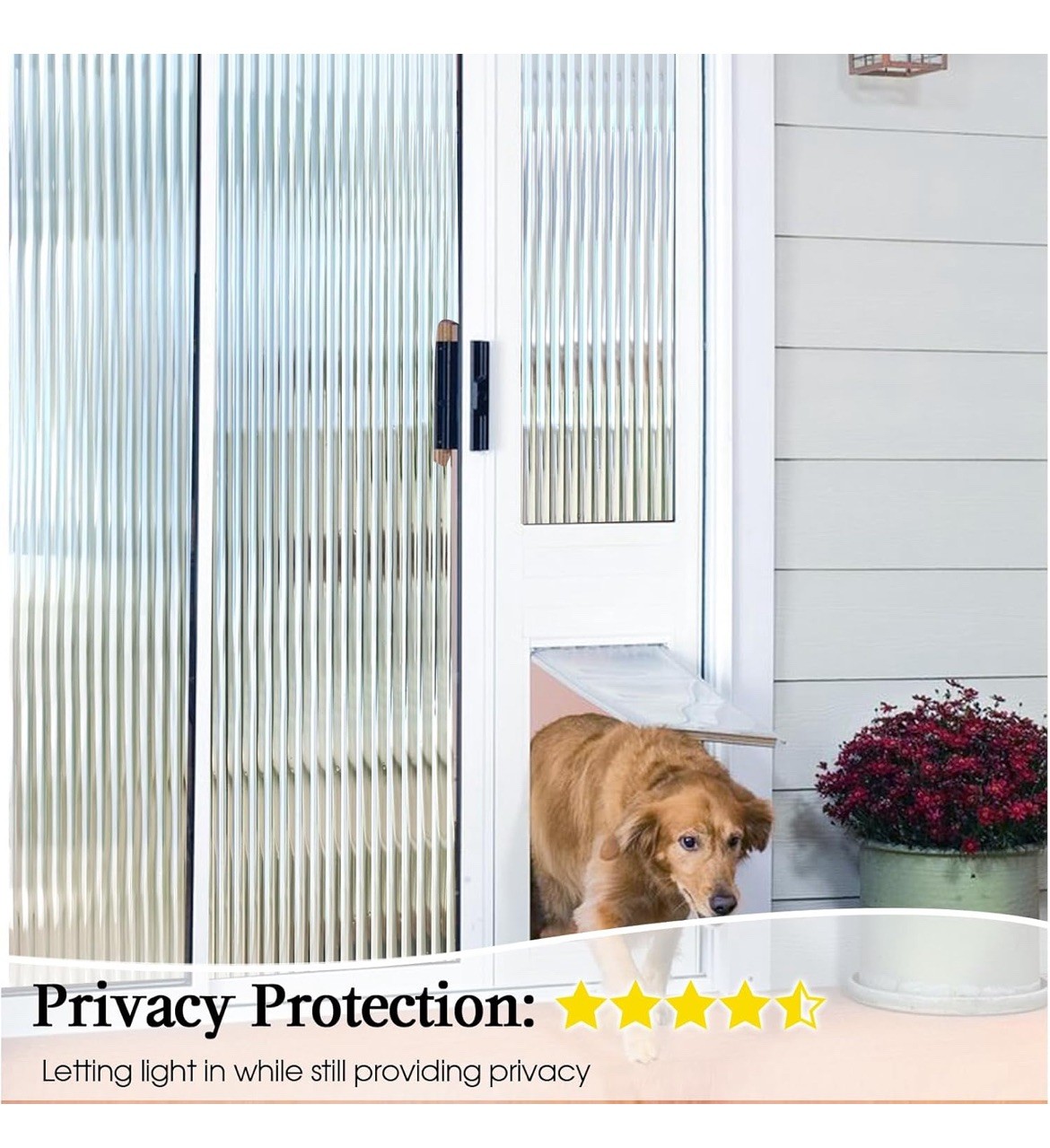 Windimiley Window Privacy Film 3D Reeded Glass Static cling 17.5×78.7in