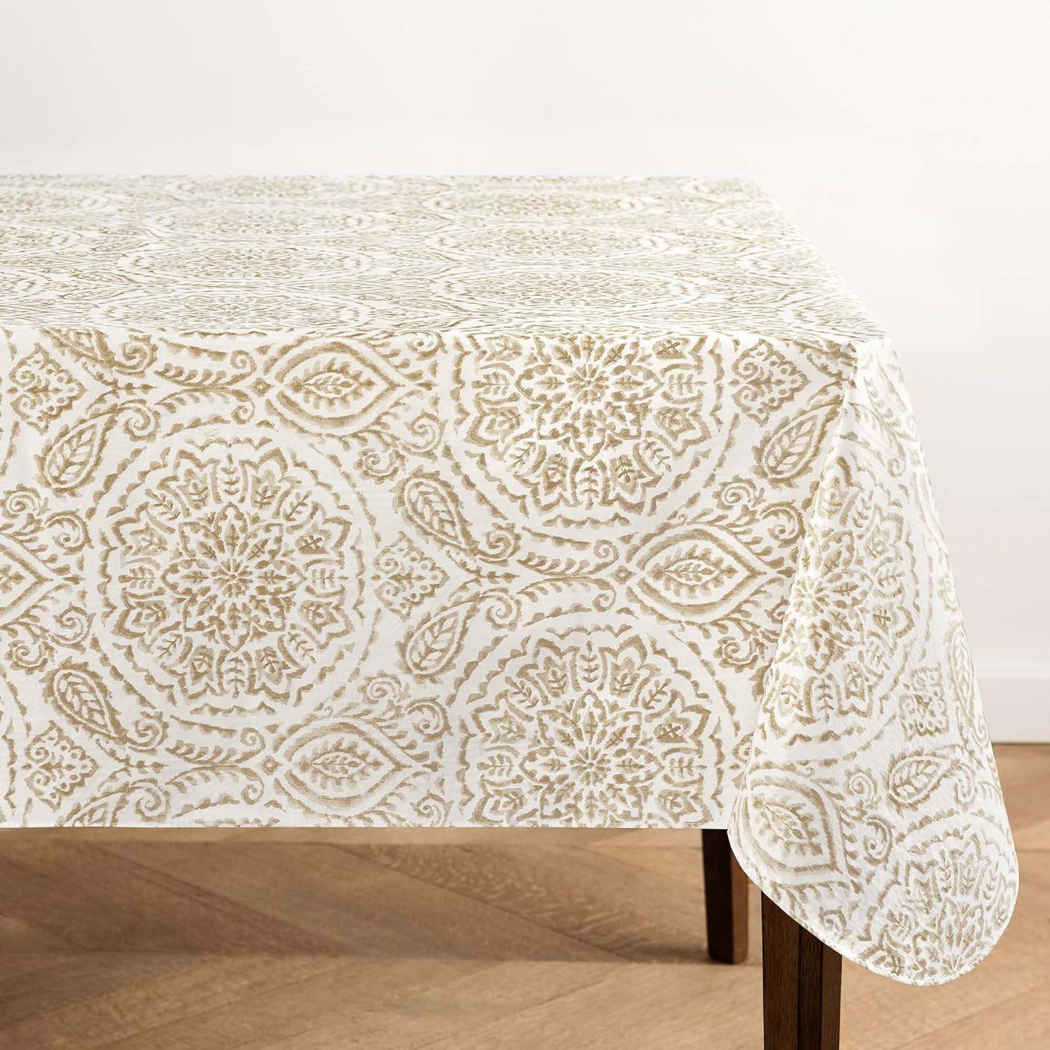 Home Fashions Savannah Boho Paisley Water- and Stain-Resistant Vinyl Tablecloth
