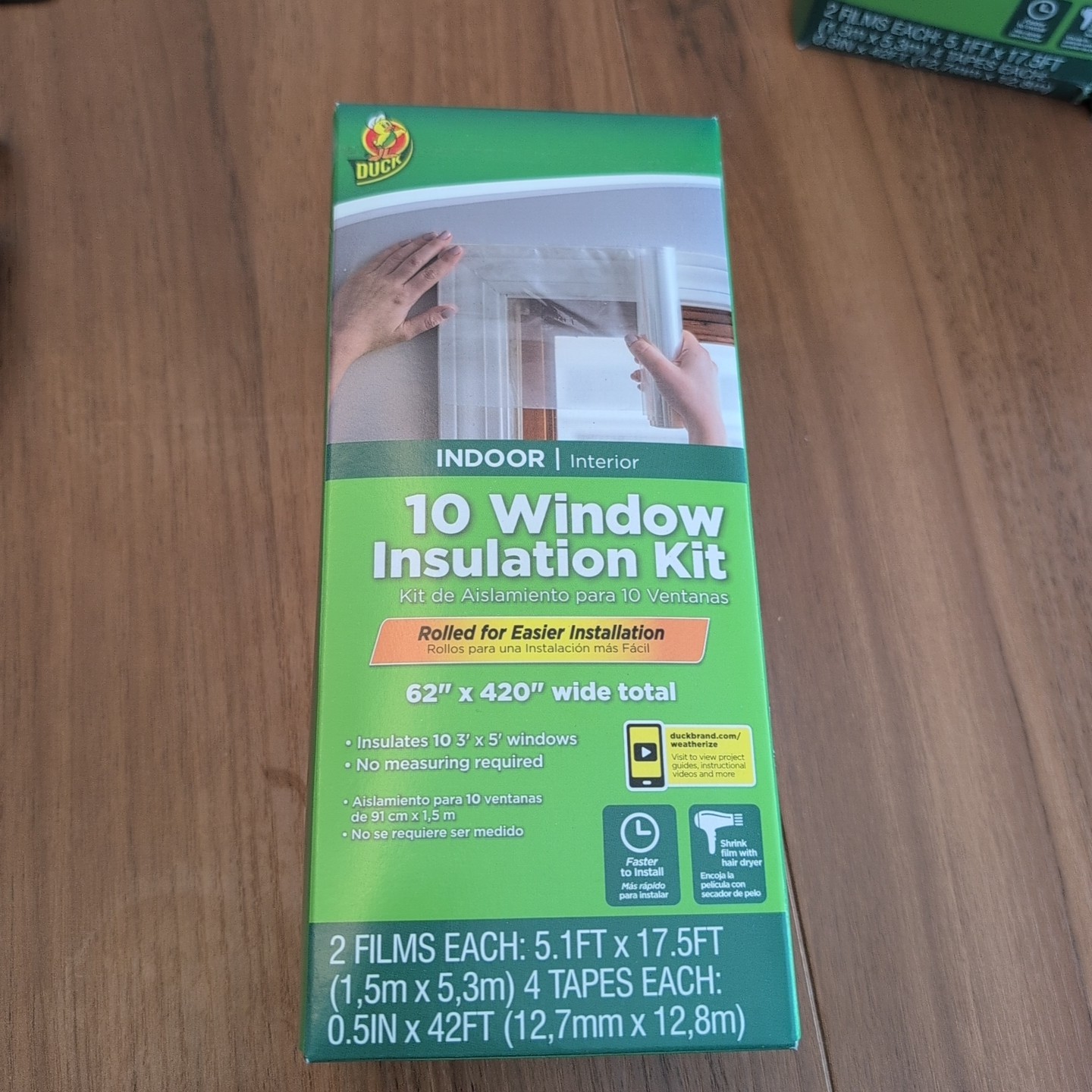 Duck Indoor Window Insulation LOT OF 3 Kits 62″ x 420″ Rolls Shrink Film #42825