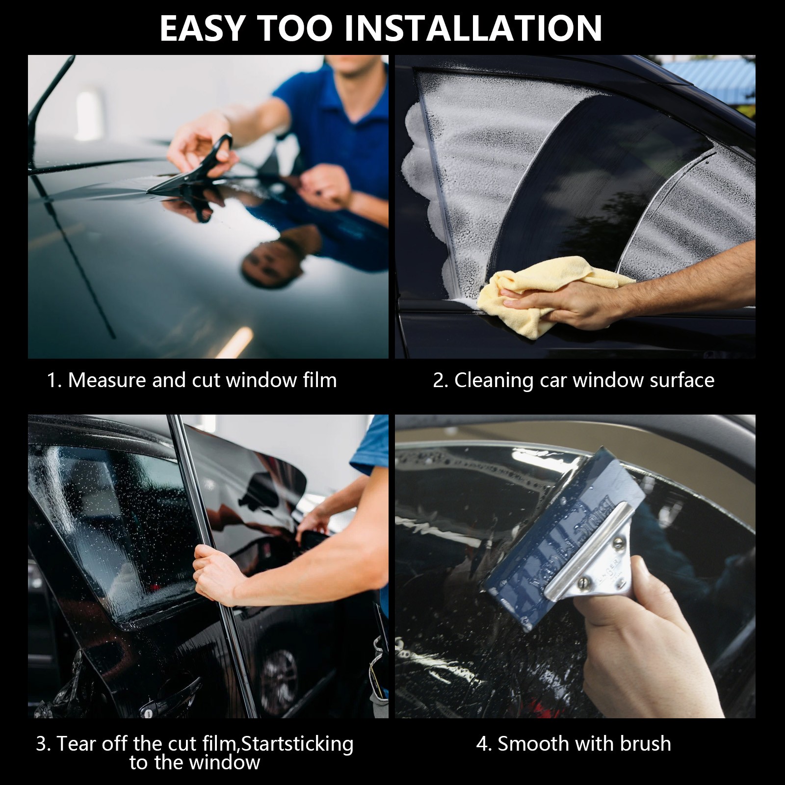 2-PLY Nano Carbon Car Window Tint Film Roll 5% 20% 35% VLT UV Heat Block Privacy