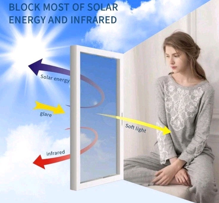 One Way Mirror Window Film Heat UV Reflective Privacy Tint Foil For Home Office