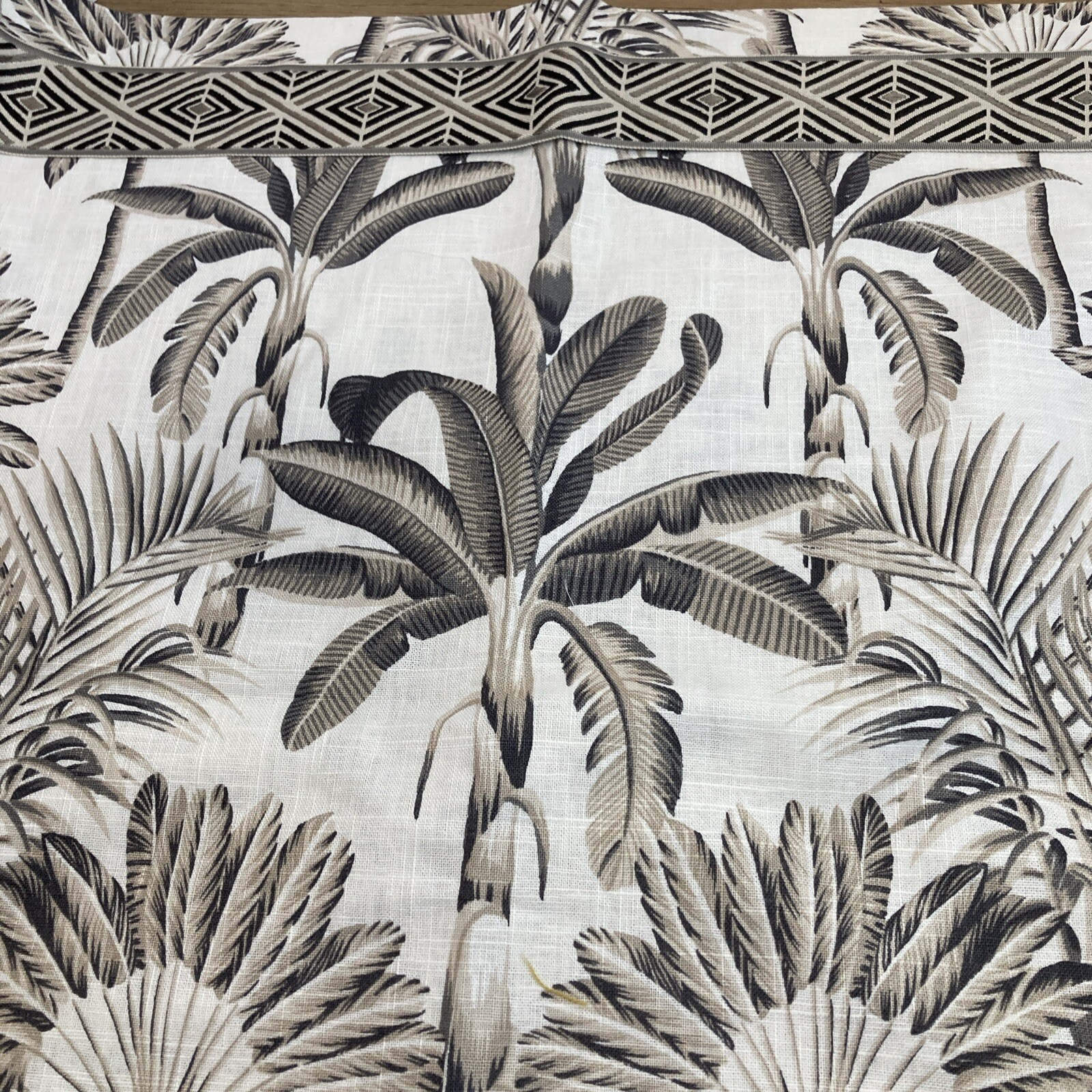 Sample Custom Drape 54” X 34.5” W/grommet Echo For Trend Palm Trees Neutral READ