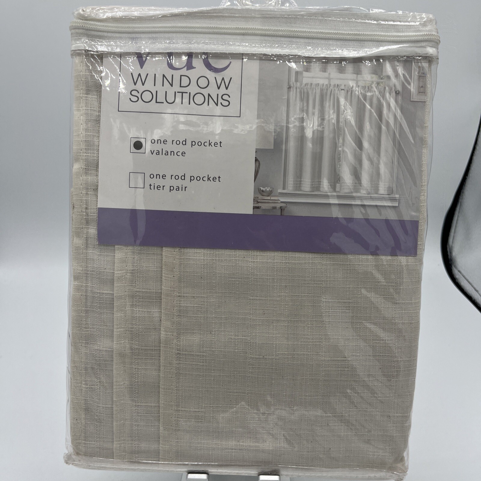 1 Count Vue Window Solutions Kingsbury Natural Window Rod Pocket Valance 52″X14″