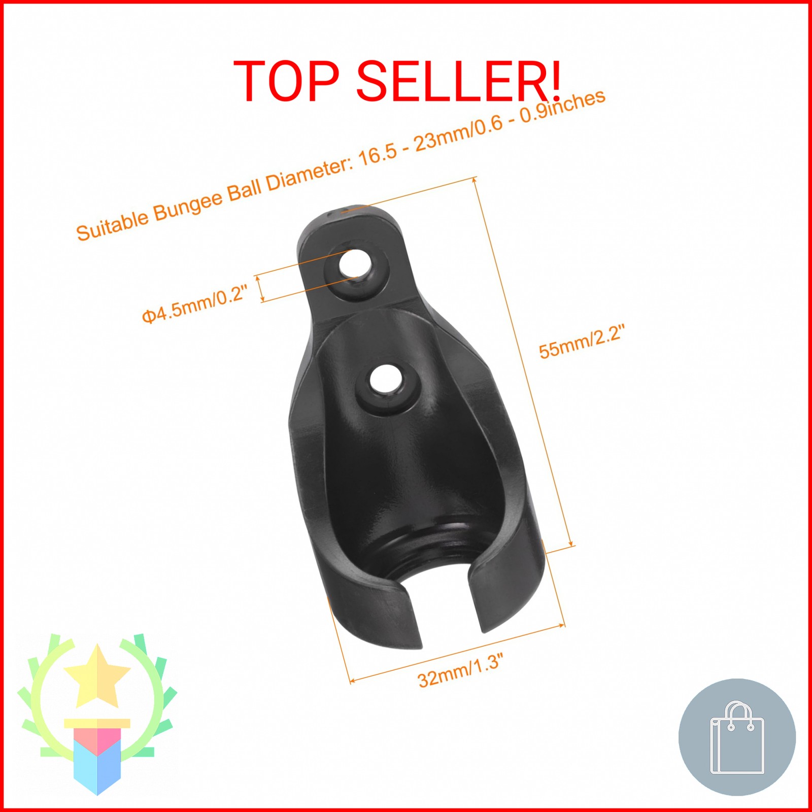 uxcell 4Pcs Universal Bungee Receiver Brackets Plastic Blind Replacement Parts f
