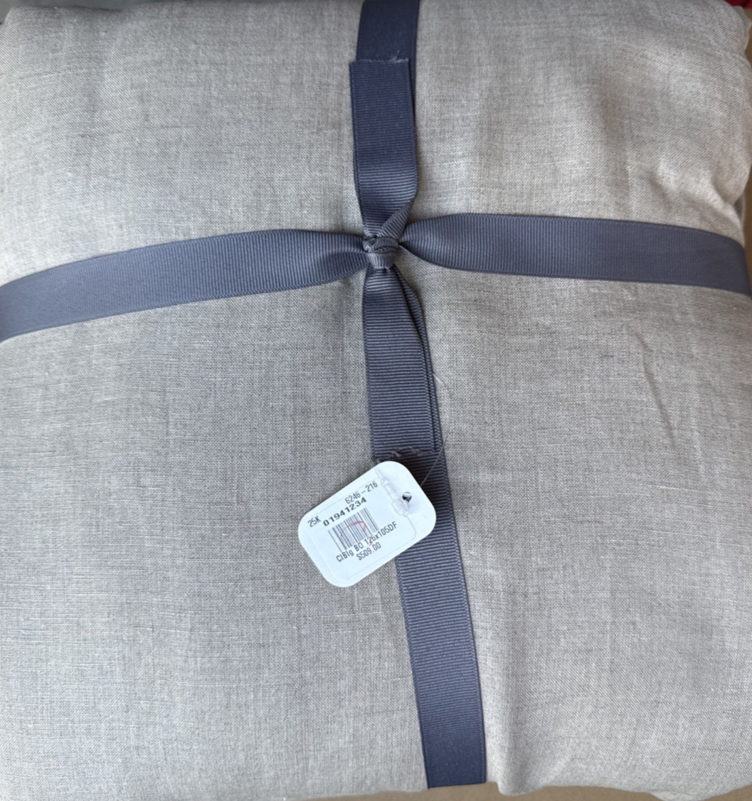 Pottery Barn Custom Belgian Flax Linen Blackout Curtain 126×105″ – Dark Flax New