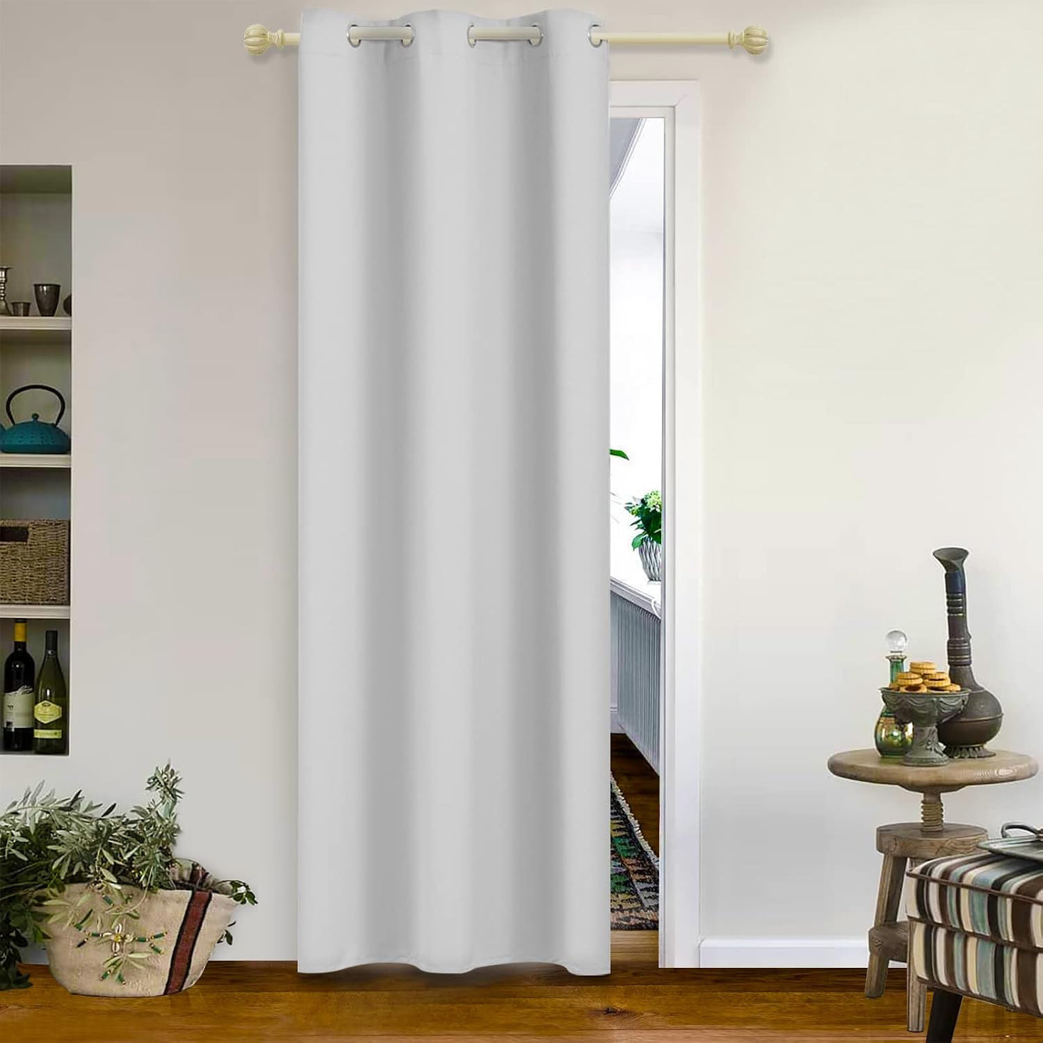 Orange Blackout Curtain for Bedroom, Single Panel Curtains for Living Room 84 In