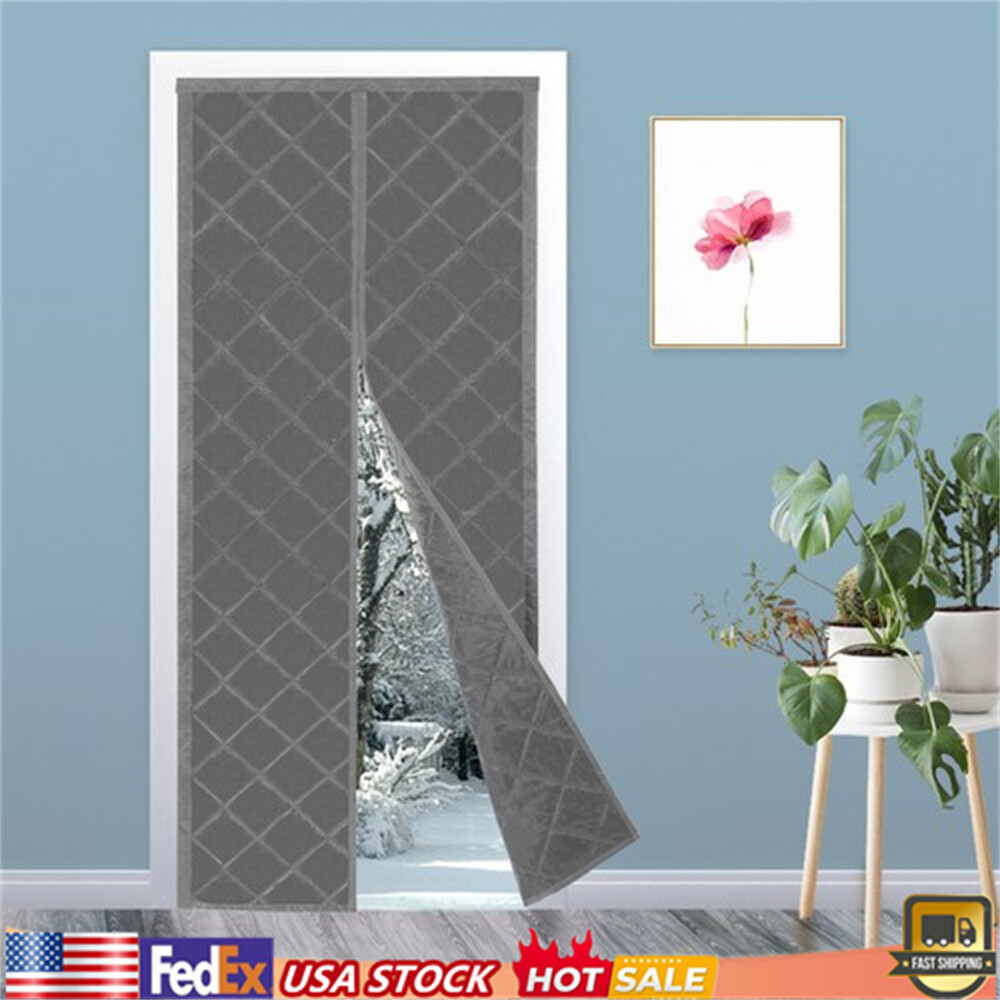 Magnetic Thermal Insulated Door Curtain Window Door Room Divider 34x82inch
