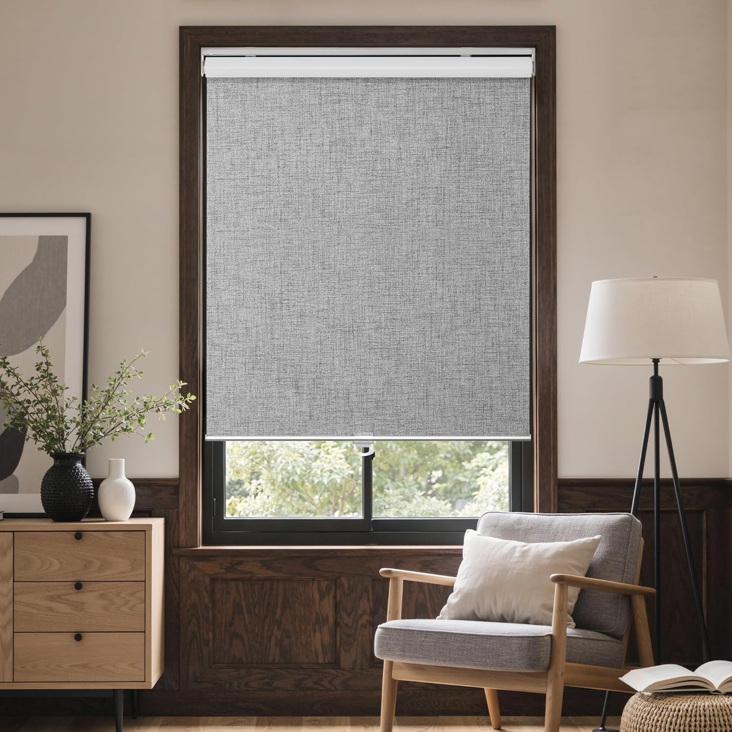 Safe & Stylish 100% Blackout Roller Shades with UV Protection, 10″ W X 72″ H