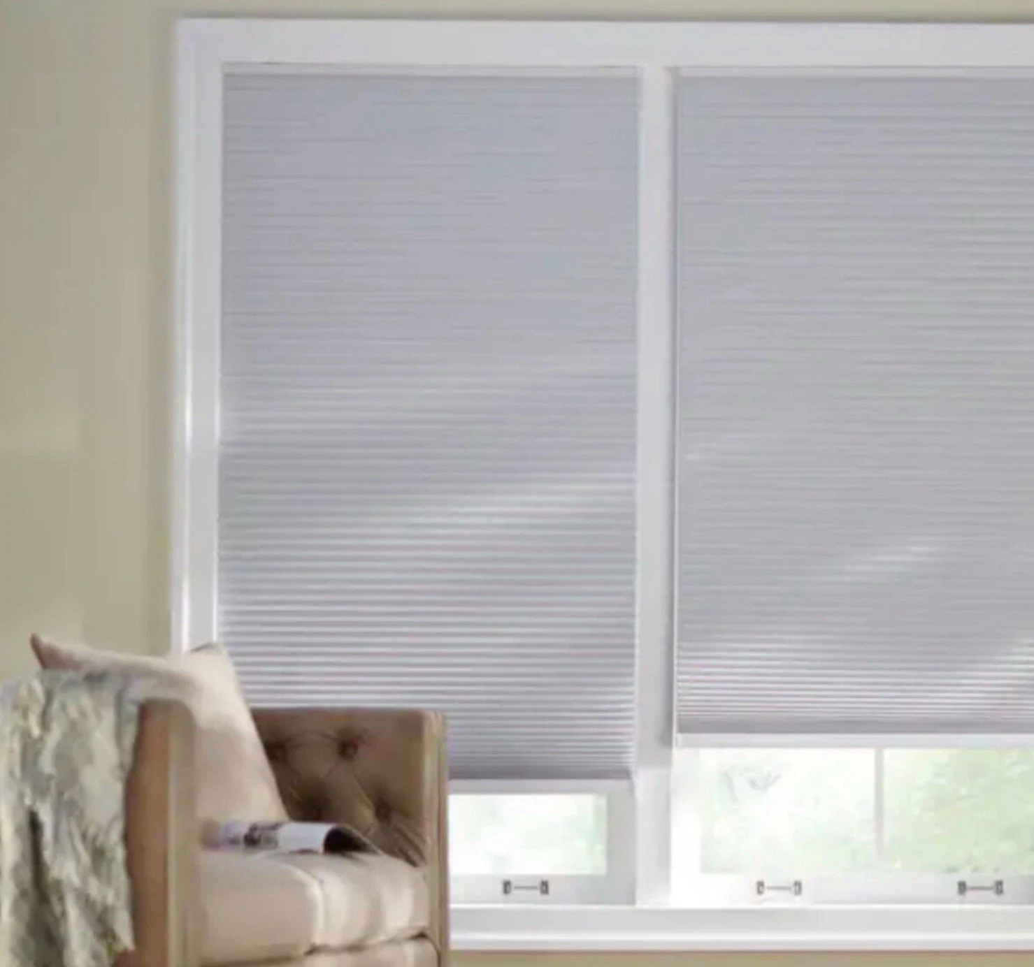 🥥 Home Decorators Cordless Blackout Cellular Shades for Windows🆕 AS IS👇