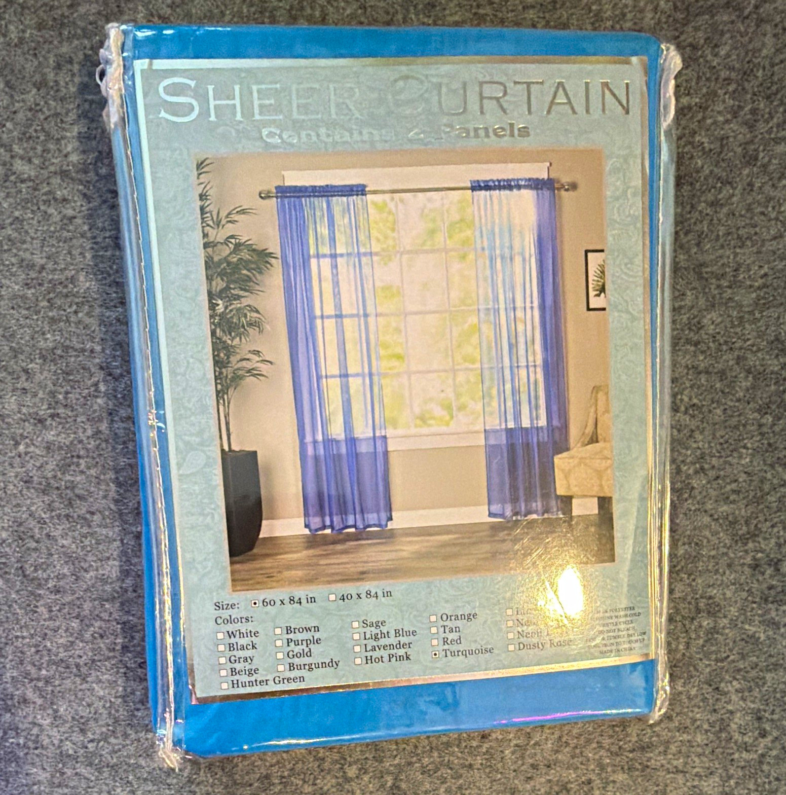 Sheer Rod Pocket Curtain Panel Solid/Plain Purple Modern Style 60×84 in