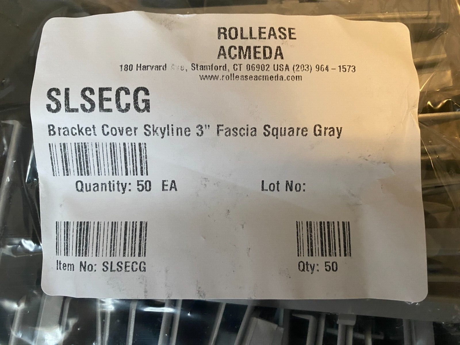 Rollease Square Fascia End Cap Skyline 3″ – Grey SLSECG NEW
