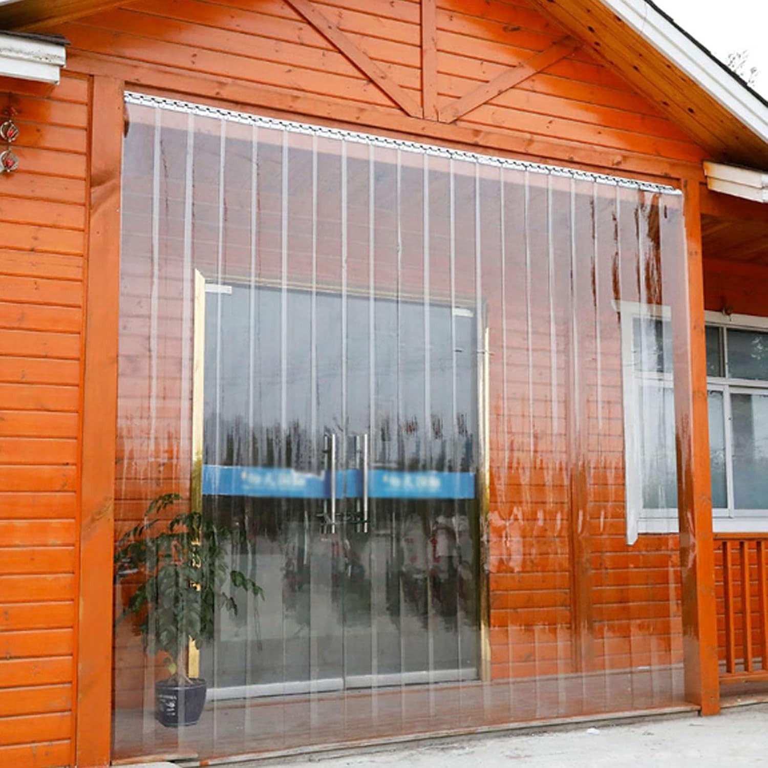 PVC Transparent Door Curtain Strips Walk in Cooler Curtains 42in X 84 in for War