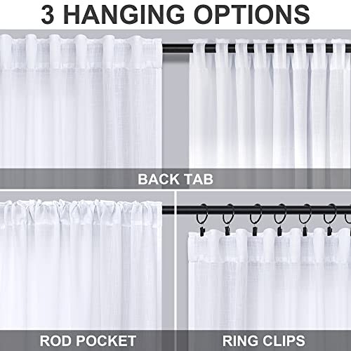 Long Curtains 120 Inch Length for Living Room 2 52″W x 120″L (Pack of 2) White