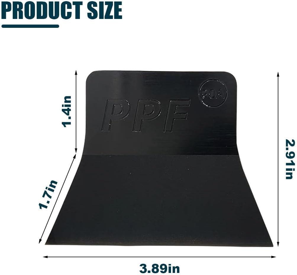 Window Tint Squeegee, PPF Squeegee Vinyl Wrap Tool, 90A Hardness Anti 1PC Black
