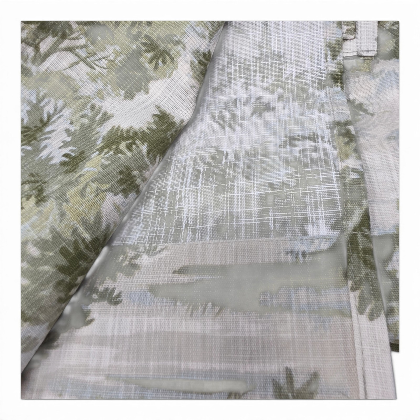 Pure Collection Greenwood Forest Set of 4 Curtains 37×96 Green Botanical Drapes