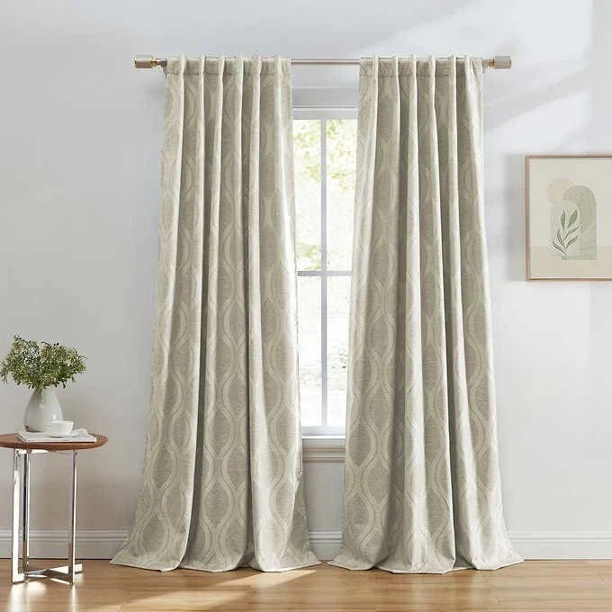 SILK HOME Mitchell Total Blackout Curtains Beige 52″x96″ 2 panels 52×96 in