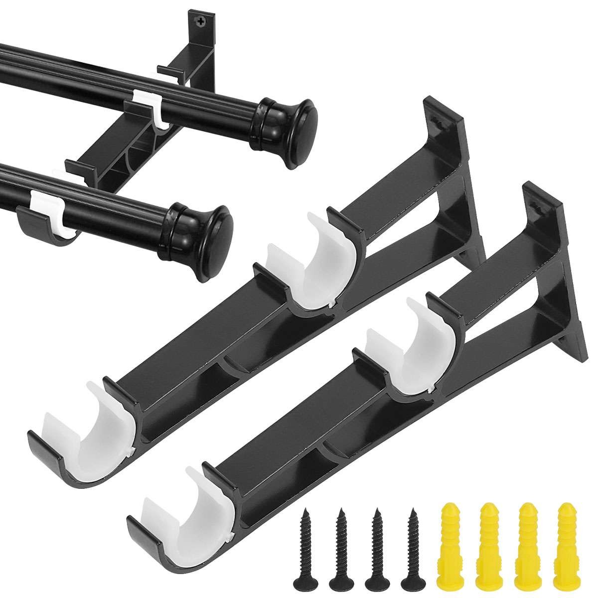 Hang Curtain Bracket Rod Holders Single Hook Into Window Frame Aluminum Alloy