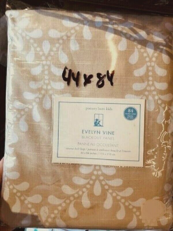 Pottery Barn Evelyn Vine Drapes Set 2 Khaki 44x 84 Curtains Pair Blackout More++