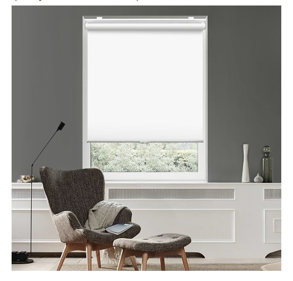 HOMEBOX 100% Blackout Cordless Roller Window Shades 52”W x 72″H Gray