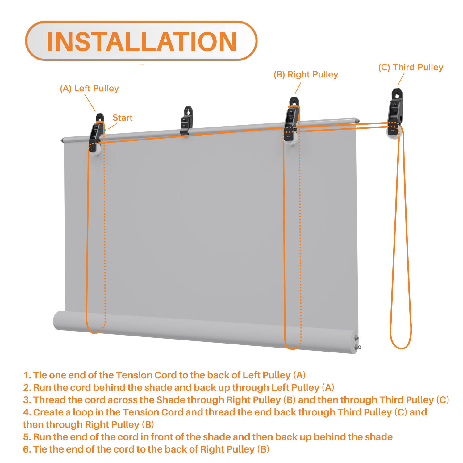 Roller Shade Roll Up Shade Office Blind for Outdoor Patio Balcony Porch Pergola
