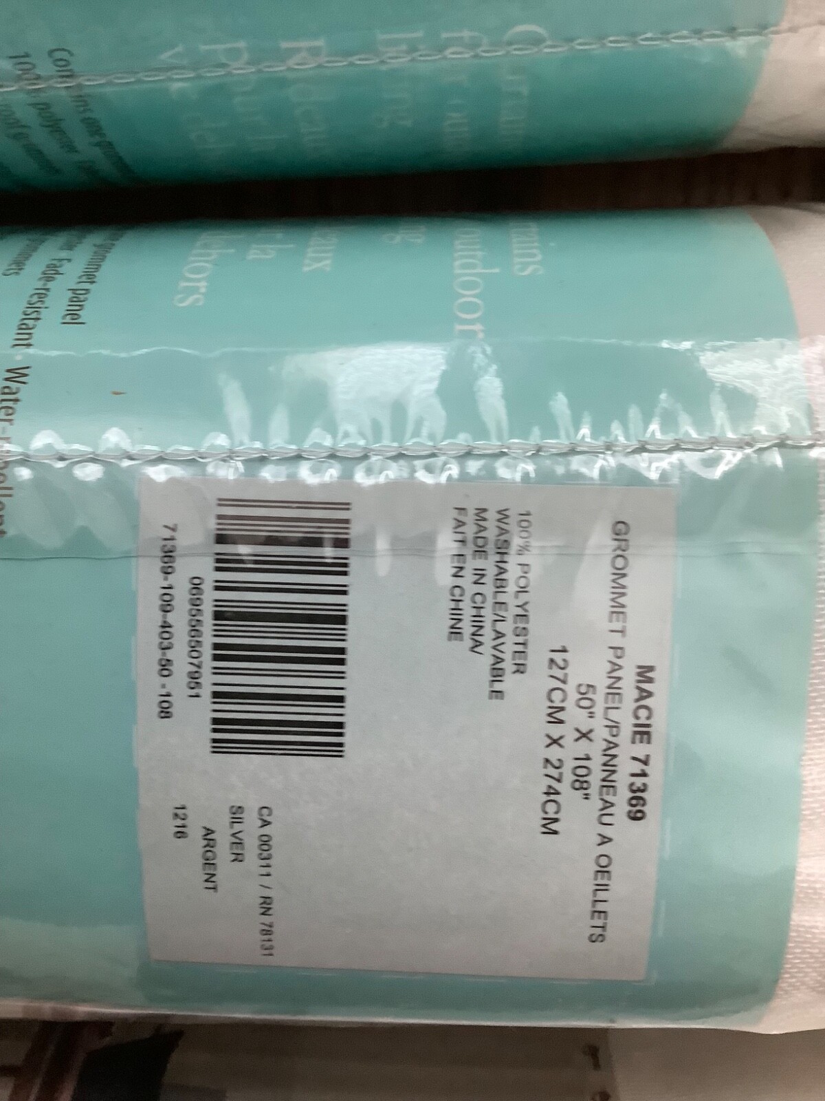 Outdoor Decor Macie Grommet Panel, Silver, 50″ x 108” lot of 4 NEW NIP (4 packs)
