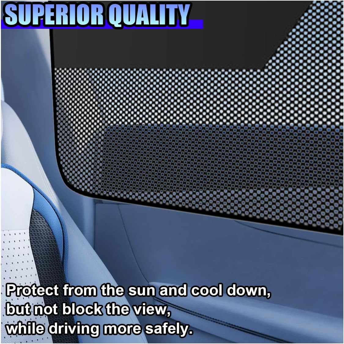 Car Window Shades, Magnetic Side Window Sun Shade Curtain, Half Blackout & Ha…