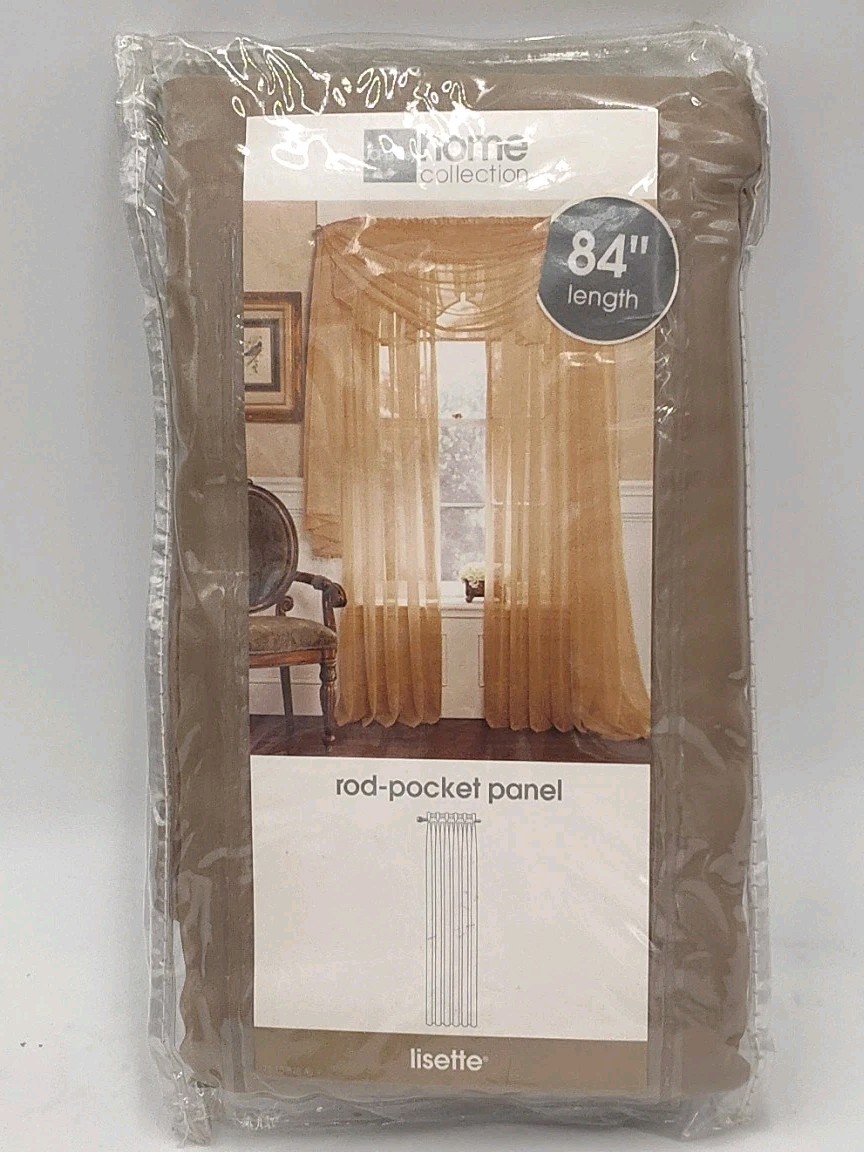 Home Collection Curtain- Mocha 84” Rod-Pocket Panel