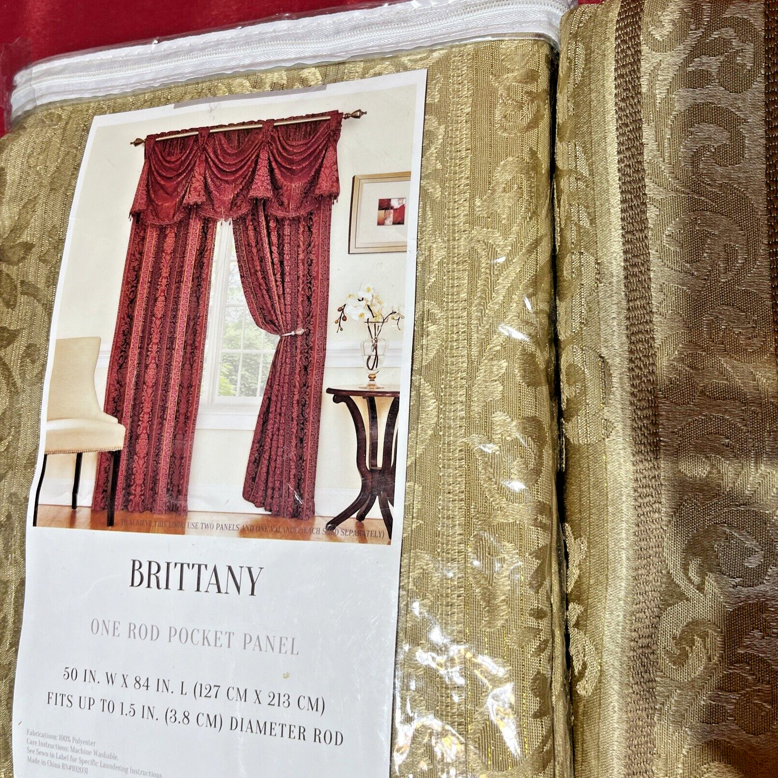 Brittany Rod Pocket Panels Pair, 50″x84″ (100 inches wide) NIP, JCP