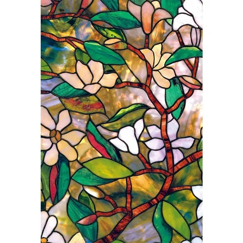 Window Film Stained Glass Vinyl Static Self Adhesive Film Frosted Decor Sticker