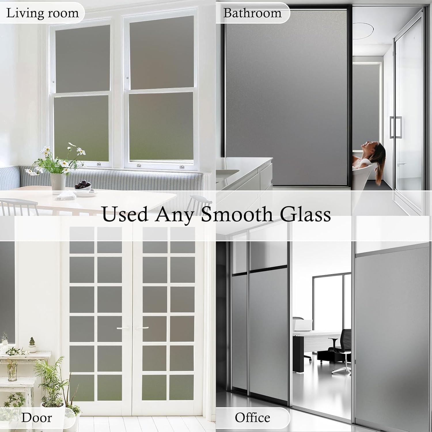 78.74” X 17.73” Window Privacy Film Static Cling Isolate UV Radiation Non-Glue