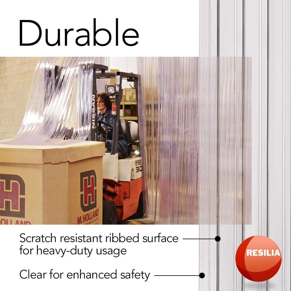 Industrial-Grade Vinyl Strip Curtain 8″x8′ – Water-Resistant and Eco-Friendly