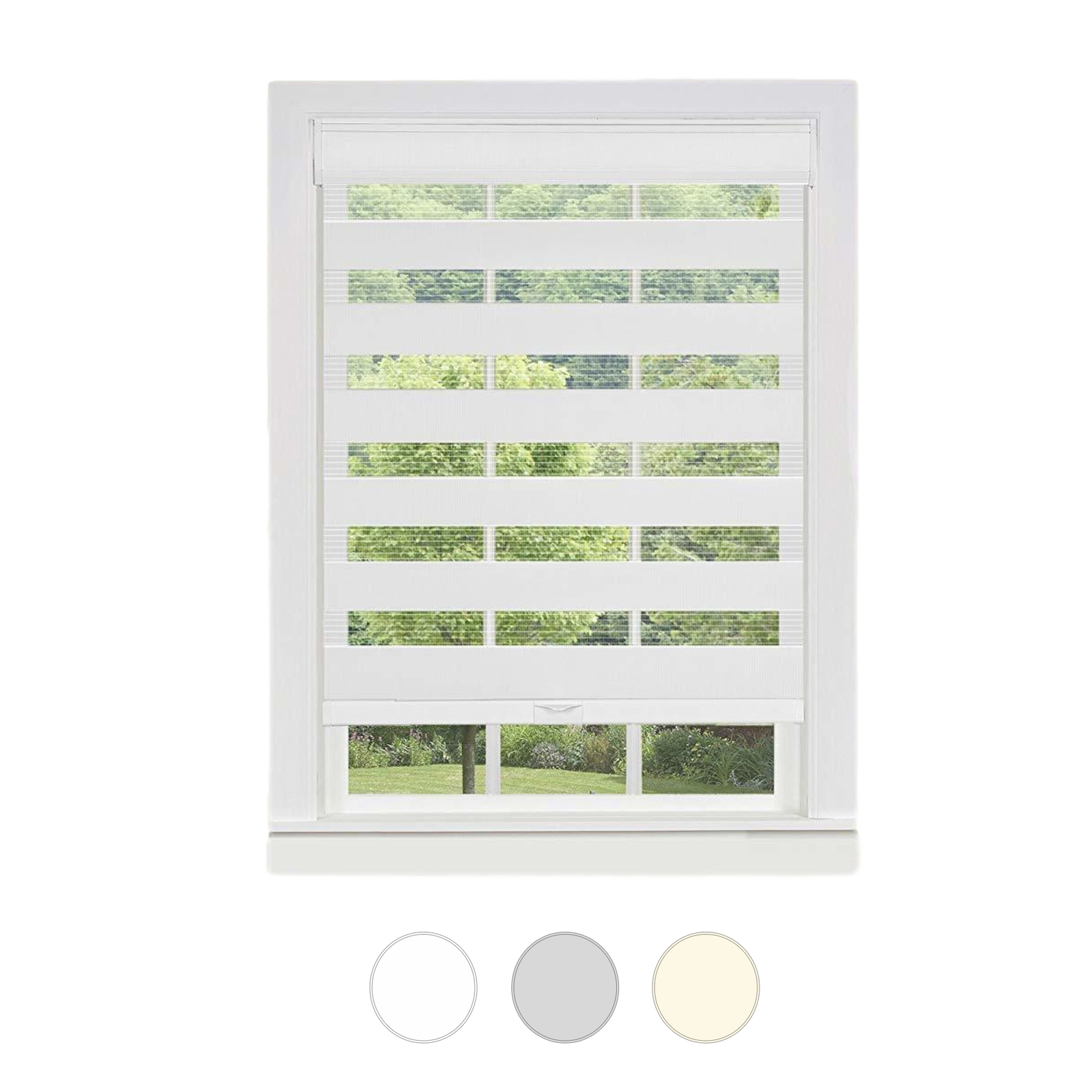 Cordless Dual Double-Layered Light Filtering Room Darkening Roller Window Shade