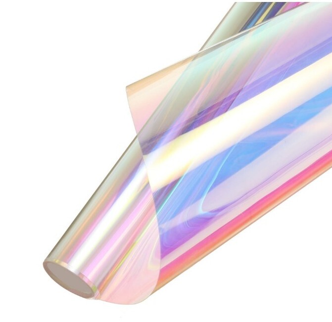 Privacy Window Film ~ Window Sticker ~ 17.7″ x 78.7″ ~ 3D IRIDESCENT RAINBOW