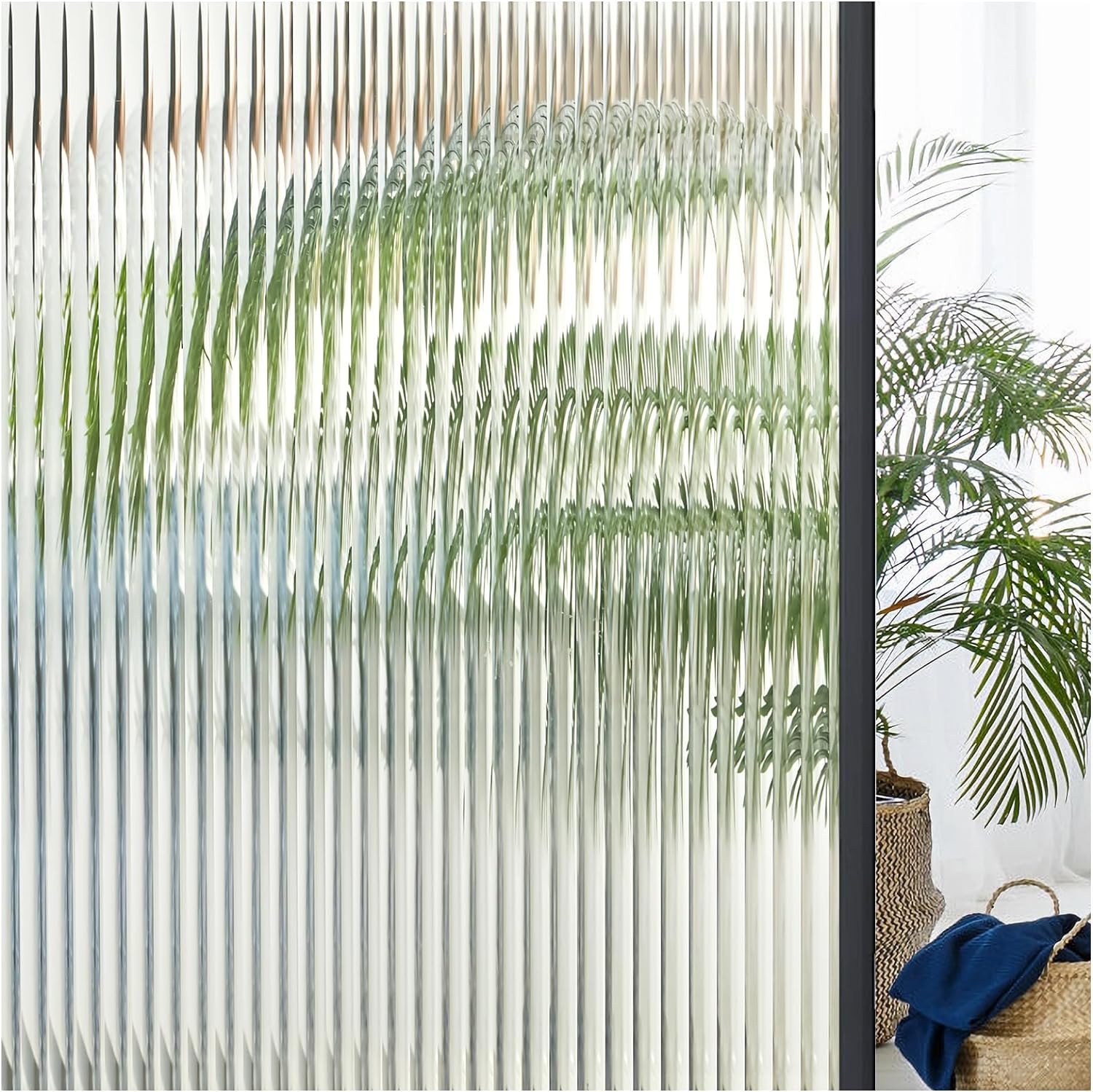 Frosted 3D Reeded Glass Window Film – Privacy Clings for Home Decor