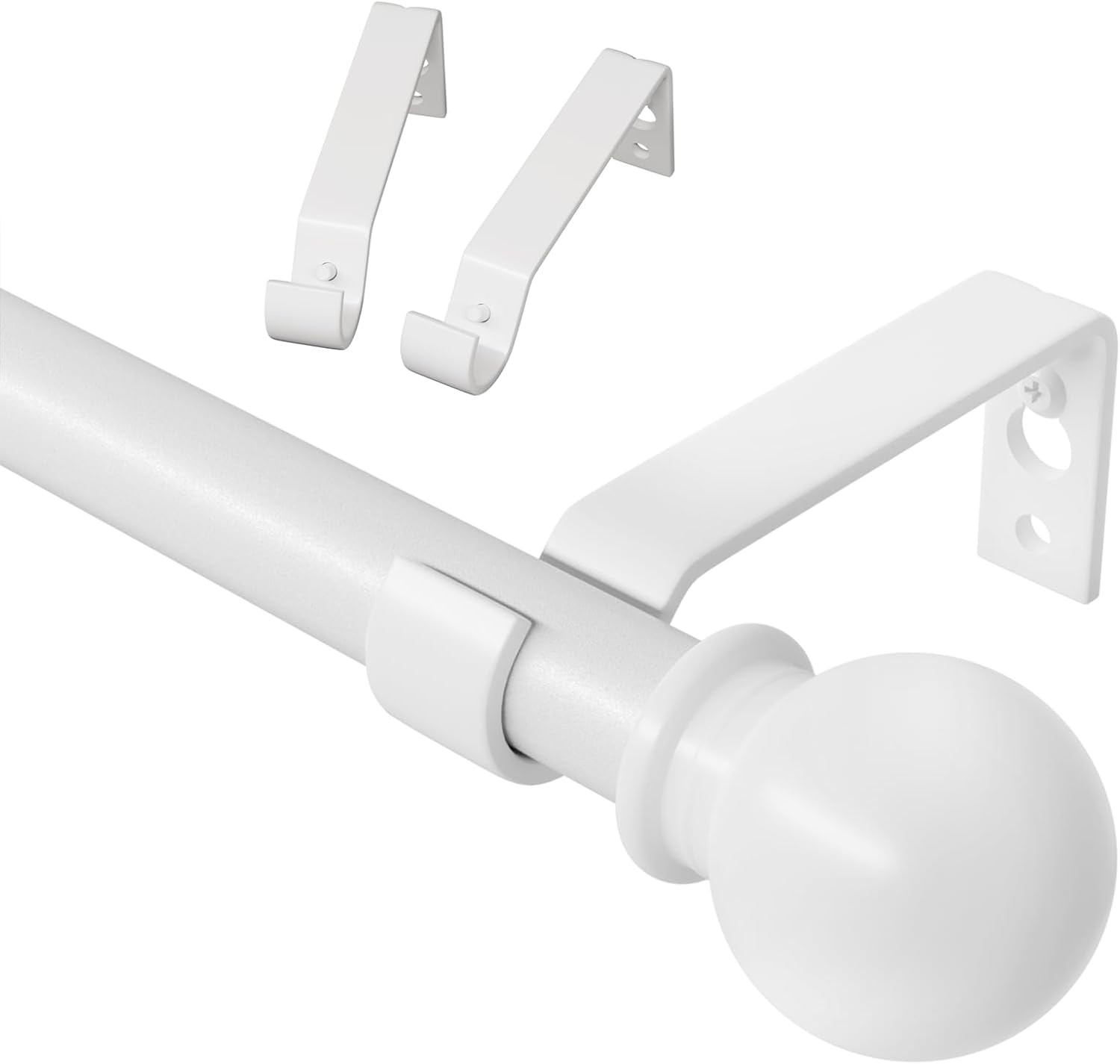 Curtain Rods for Windows 48 to 84, 2 Pack Black Curtain Rod with Brackets Easy I