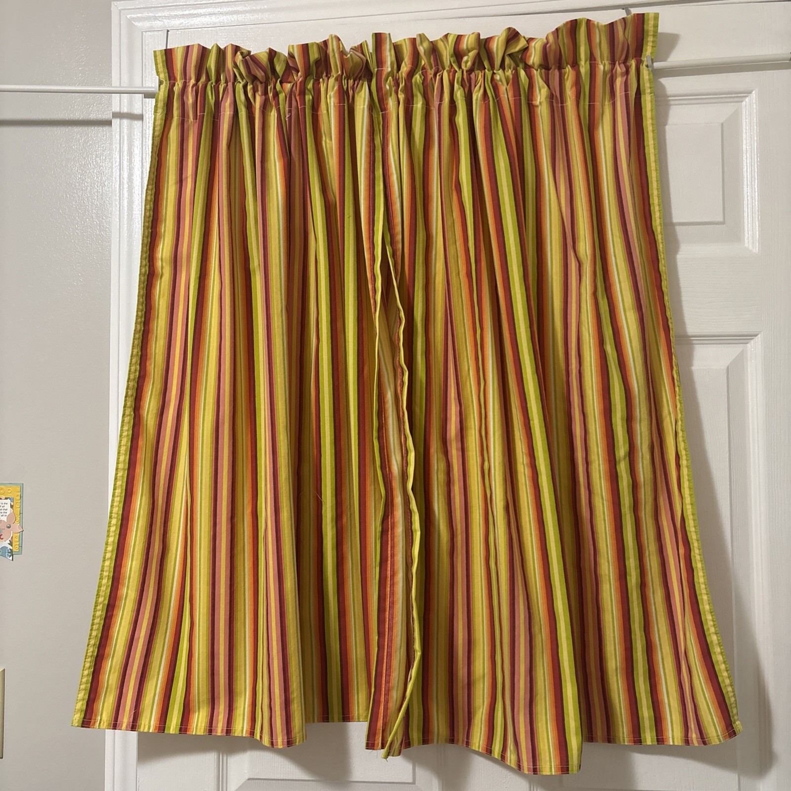 fiesta striped curtains 60 x 33 length handmade new pack of 2 panels