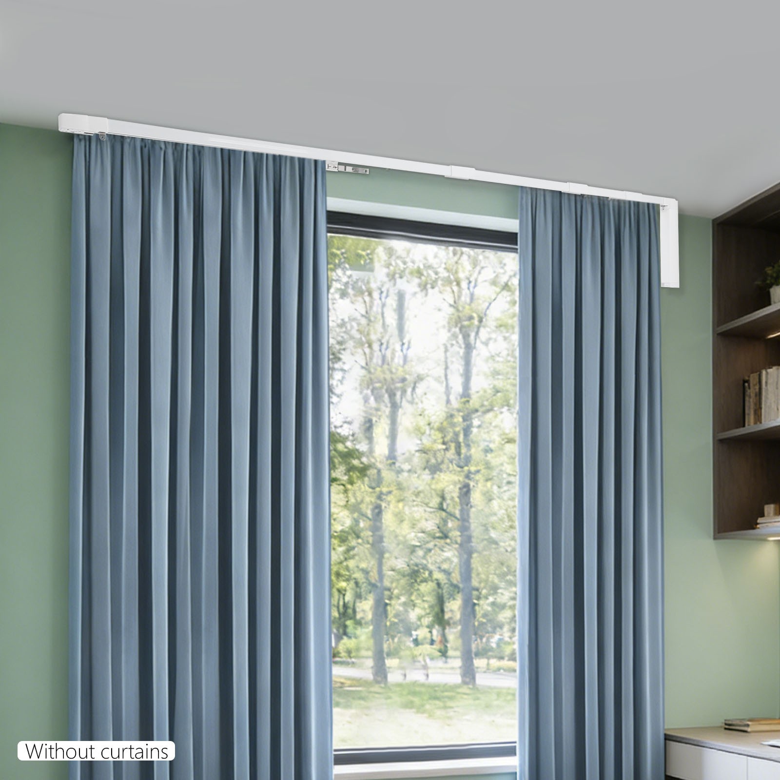 Electric Curtain Track Smart Motorized Curtain Rod 47-205″, App & Remote Control