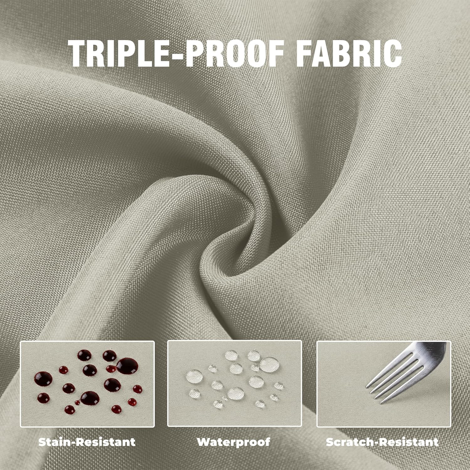 Set of 4 Outdoor Curtains for Patio Waterproof, Breathable Grommet Privacy Panel