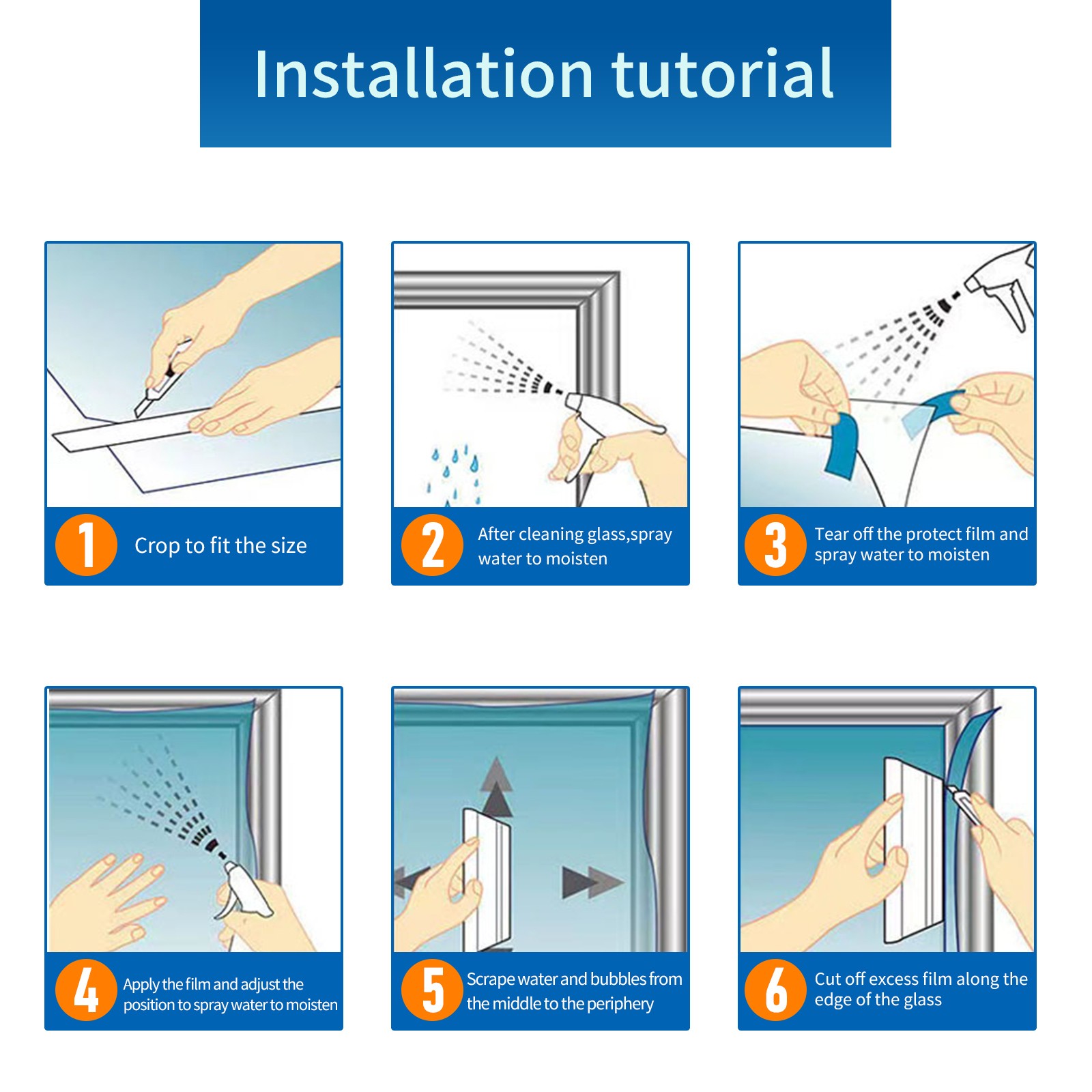 Window Tint for Home, One Way Privacy Film Heat & UV Blocking Gray Silver Film