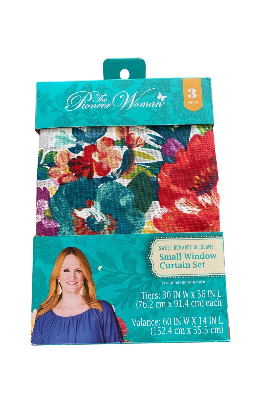 The Pioneer Woman Sweet Romance 3-Piece Floral Tier & Valance Set Small Window